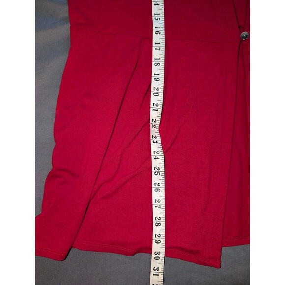 J Jill Cardigan Women’s XL Wearever Pleated Peplum Red Jacket Travel Modern - Picture 8 of 10